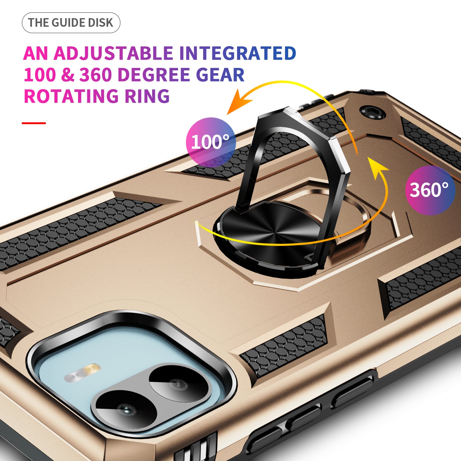 Phone Case for Xiaomi Redmi A1 4G A2 4G Military Grade Anti-drop PC TPU Protective Cover with Ring Kickstand Phone Case for Xiaomi Redmi A1 4G A2 4G Military Grade Anti-drop PC TPU Protective Cover with Ring Kickstand